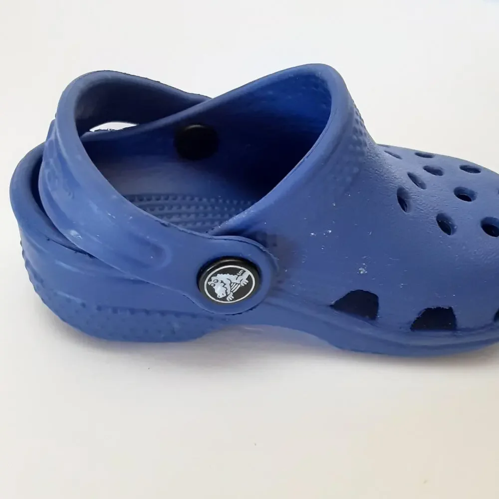 Crocs Clogs Baby Boy Blue Slip On Water Shoes Toddler 2/3 Outdoor Gender Reveal